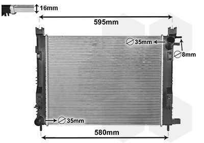 15002007 VAN Wezel Radiador de esfriamento de motor